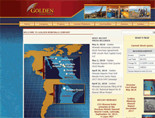 Tablet Screenshot of goldenminerals.com